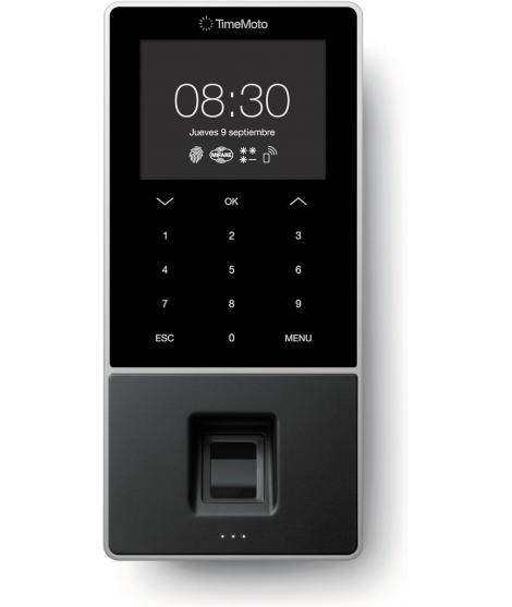 Timemoto TM-828 SC Terminal de Fichar - Lector de Huella de 500 PPP - RFID/Llavero RFID - Pin - Tarjetas Inteligentes - Gestion 