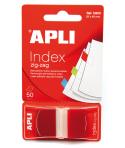 Apli Indices Adhesivos Film Zigzag 45x25mm Dispensador de 50 - Faciles de Aplicar - Diseño Zigzag - Rojos