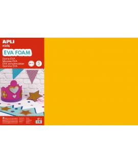 Apli Goma Eva Naranja 600x400 - 5 Hojas de Tamaño Grande y Flexible - Ideal para Manualidades y Decoracion