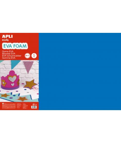 Apli Goma Eva Azul 600x400 - 5 Hojas de Espuma Suave y Flexible para Manualidades y Decoracion