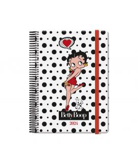 Dohe Betty Boop Agenda Anual - Dia Pagina - Cierre con Goma Elastica - Sabado y Domingo misma Pagina - Tamaño 15x21cm