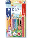 Staedtler Jumbo Noris 128 Pack de 12 Lapices Triangulares de Colores - Diseño Ergonomico - Colores Surtidos