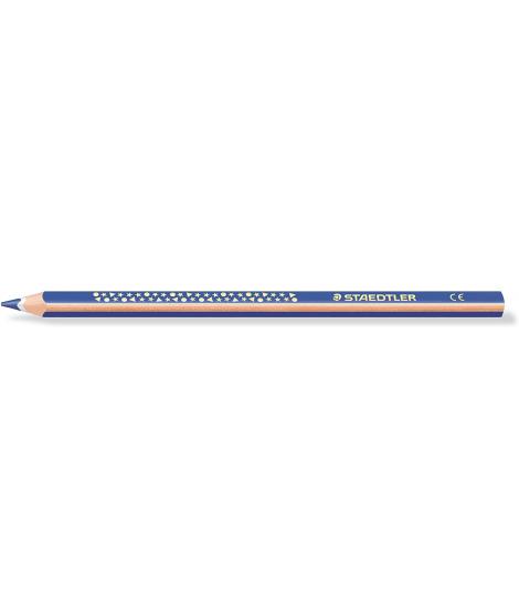 Staedtler Jumbo Noris 128 Lapiz Triangular de Color - Mina de 4mm - Resistencia a la Rotura - Diseño Ergonomico - Color Azul