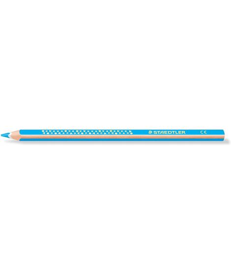 Staedtler Jumbo Noris 128 Lapiz Triangular de Color - Mina de 4mm - Resistencia a la Rotura - Diseño Ergonomico - Color Azul Cla