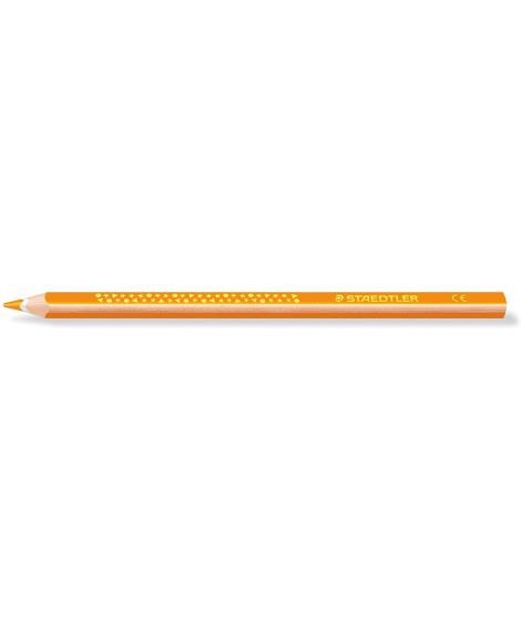 Staedtler Jumbo Noris 128 Lapiz Triangular de Color - Mina de 4mm - Resistencia a la Rotura - Diseño Ergonomico - Color Naranja