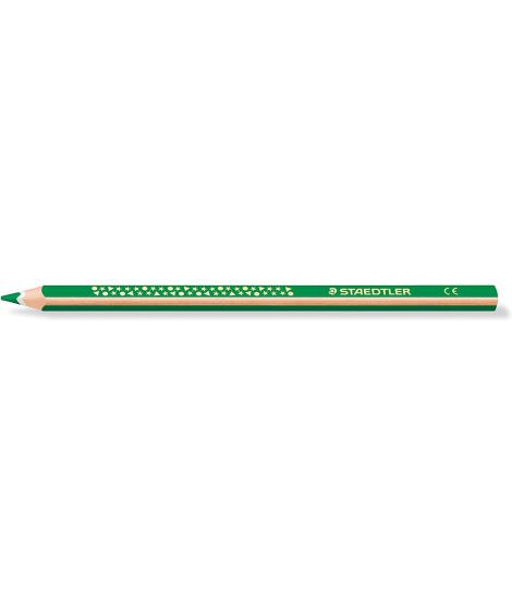 Staedtler Jumbo Noris 128 Lapiz Triangular de Color - Mina de 4mm - Resistencia a la Rotura - Diseño Ergonomico - Color Verde