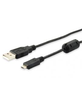 Equip Cable USB-A Macho a Micro USB-B Macho 2.0 con Ferrita - Longitud 1.8 m.