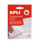 Apli Pack de 64 Puntos Adhesivos Removibles - Adhesivo Removible - Facil de Usar - Ideal para Manualidades y Oficina - Transpare