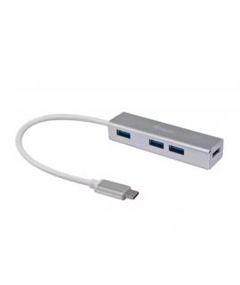 Equip Hub USB-C con 4 Puertos USB 3.0 - Velocidad de hasta 5Gbps - Carcasa de Aluminio