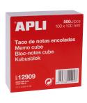 Apli Taco de Notas 100x100 - 500 Hojas - Adhesivo - Blanco