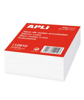 Apli Taco de Notas 80x80 - 500 Hojas - Adhesivo - Blanco