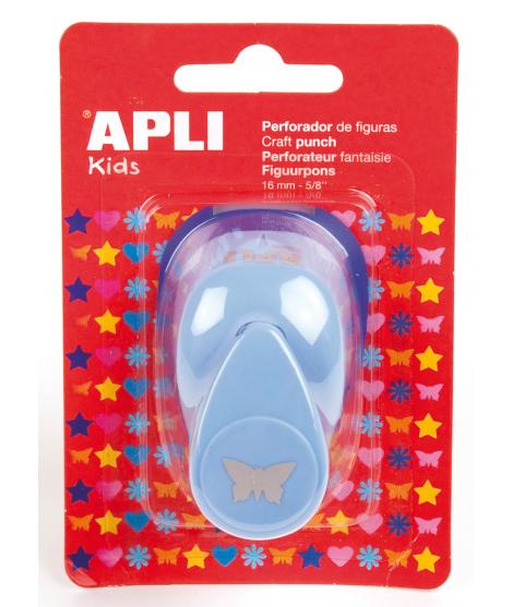Apli Perforadora de Papel en Forma de Mariposa - Figura de 16mm - Perfora Papel, Carton y Cartulina de Hasta 220g/m² - Deposito 