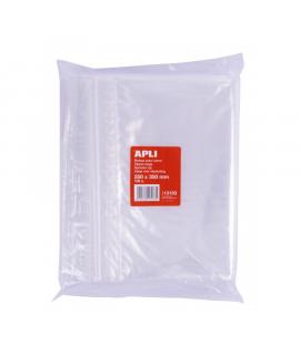Apli Pack de 100 Bolsas de Auto Cierre 250 x 350 mm - Cierre Seguro - Aptas para Alimentos