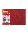 Apli Pack de 3 Goma Eva Purpurina 600 x 400 mm - Grosor 2 mm - Impermeable - Moldeable al Calor - Color Rojo