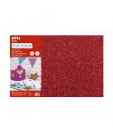 Apli Pack de 3 Goma Eva Purpurina 600 x 400 mm - Grosor 2 mm - Impermeable - Moldeable al Calor - Color Rojo