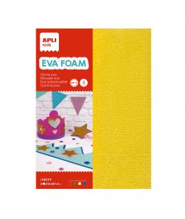 Apli Goma Eva Toalla - Medida A4 - 4 Hojas - Colores Rojo, Verde, Amarillo y Azul