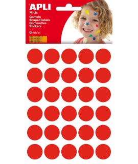 Apli Gomets Redondos Ø 20mm - 180 Unidades en 6 Hojas - Adhesivo Permanente - Desarrollo de Habilidades y Creatividad - Adhesivo