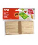 Apli Pack de 40 Palos Polo Jumbo de Madera Natural 150 x 18 mm - Color Madera