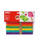 Apli Pack de 40 Palos Polo Jumbo de Madera Natural 150 x 18 mm - Colores Surtidos