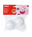 Apli Pack de 2 Bolas de Porexpan Ø 60 mm - Color Blanco