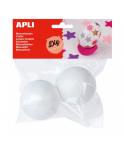 Apli Pack de 2 Bolas de Porexpan Ø 60 mm - Color Blanco