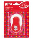 Apli Perforadora de Papel y Goma Eva en Forma de Tulipan - Tamaño de Figura 25.4mm - Perforadora de Alta Calidad para Papel,