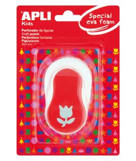 Apli Perforadora de Papel y Goma Eva en Forma de Tulipan - Tamaño de Figura 25.4mm - Perforadora de Alta Calidad para Papel,