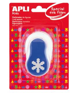 Apli Perforadora Copo de Nieve - Figura de 25.4mm - Perfora Papel, Carton, Cartulina y Goma Eva de Hasta 2mm - Deposito de Resto