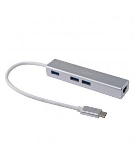 Equip Hub USB-C con 3x USB 3.0 y Adaptador Gigabit  - Velocidad de hasta 5Gbps - Carcasa de Aluminio