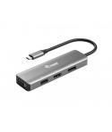 Equip Hub USB-C con USB 2.0, HDMI, VGA y DisplayPort - Carcasa de Aluminio