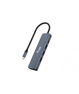 Equip 5 en 1 Multifuncional Hub USB-C con 3x USB 3.0, 1x HDMI 1x USB-C PD - Carcasa de Aluminio