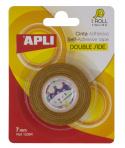 Apli Cinta Adhesiva Doble Cara 7mm x 10m - Facil de Cortar y Aplicar - Adhesion Fuerte y Duradera - Transparente Transparente