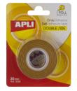 Apli Cinta Adhesiva Doble Cara 30mm x 10m - Facil de Cortar y Aplicar - Adhesion Fuerte y Duradera - Transparente