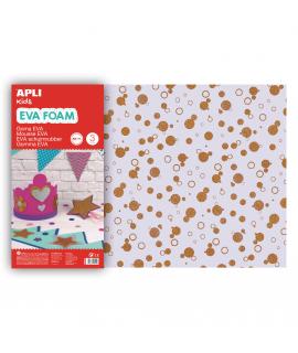 Apli Goma Eva Impresa Purpurina Circulos 600x400 - 3 Hojas Brillantes y Resistentes