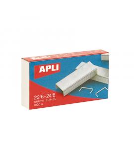 Apli Grapas 22/6 - 24/6 Galvanizadas - Capacidad de Grapado Aprox 20 Hojas - Caja de 1000 Grapas