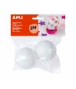 Apli Pack de 2 Bolas de Porexpan Ø 70 mm - Color Blanco