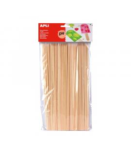 Apli Pack de 50 Palos de Madera Natural 200 x 3 mm - Color Madera