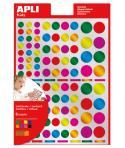 Apli Pack de 624 Gomets Redondos - Adhesivo Removible - Acabado Metalizado - Ideales para Escuelas Infantiles - Desarrollo de Ha