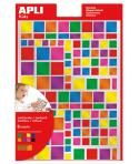 Apli Pack de 732 Gomets Cuadrados - Adhesivo Removible - Acabado Metalizado - Ideales para Escuelas Infantiles - Desarrollo de H