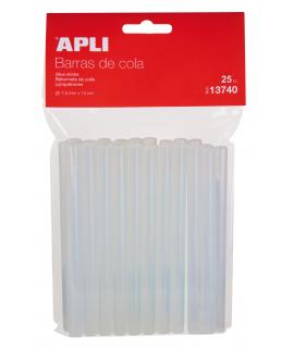 Apli Pack de 25 Barras Termofusibles Ø7.5mmx10cm - Precision y Limpieza en tus Trabajos - No Gotea - Compatible con Pistolas Ø7.