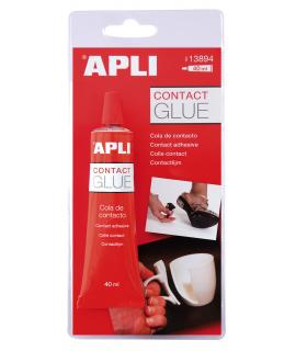 Apli Cola Contacto 40ml - Secado Rapido - Resistente al Agua y al Calor - Transparente