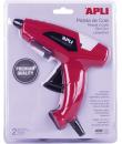 Apli Pistola de Cola Termofusible 40W para Barras de Ø11mm - Incluye 2 Barras de Cola de Ø11mm x 10cm - Color Rojo