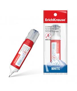 Erichkrause Boligrafo Corrector Arctic White - Punta de Plastico para Correcciones Puntuales - Resultado Excelente con Todos los