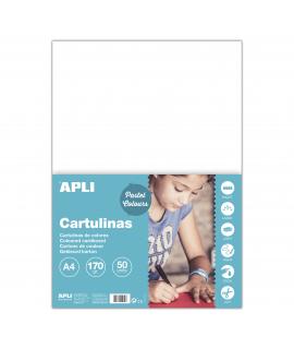 Apli Pack de 50 Cartulinas A4 170g - Libre de Acidos - Aptas para Uso EscolarColor Blanco