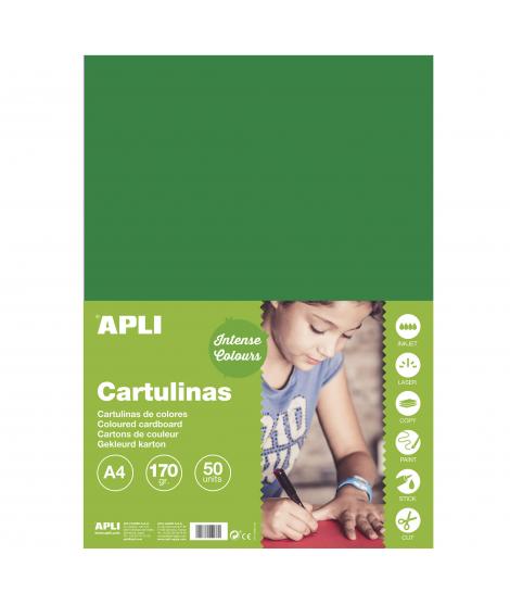 Apli Cartulina Verde Oscuro A4 170g 50 Hojas