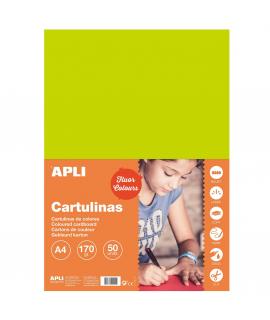 Apli Cartulina Verde Fluorescente A4 170g 50 Hojas