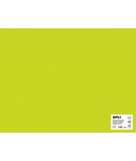 Apli Cartulina Verde Fluorescente 50 x 65cm 170g 25 Hojas