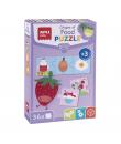 Apli Puzle Origen de los Alimentos - 36 Piezas de 7x7 cm - Carton de 2mm con Acabado Brillante - Desarrolla Habilidades y Autoes