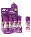 Apli Barra Pegamento Adhesivo 21g - Facil Aplicacion - No Toxico - Color Lila pero una Vez Seco se Vuelve Invisible