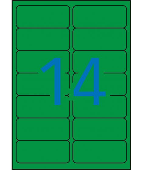 Apli Etiquetas Verdes Permanentes 99.1 x 38.1mm 20 Hojas